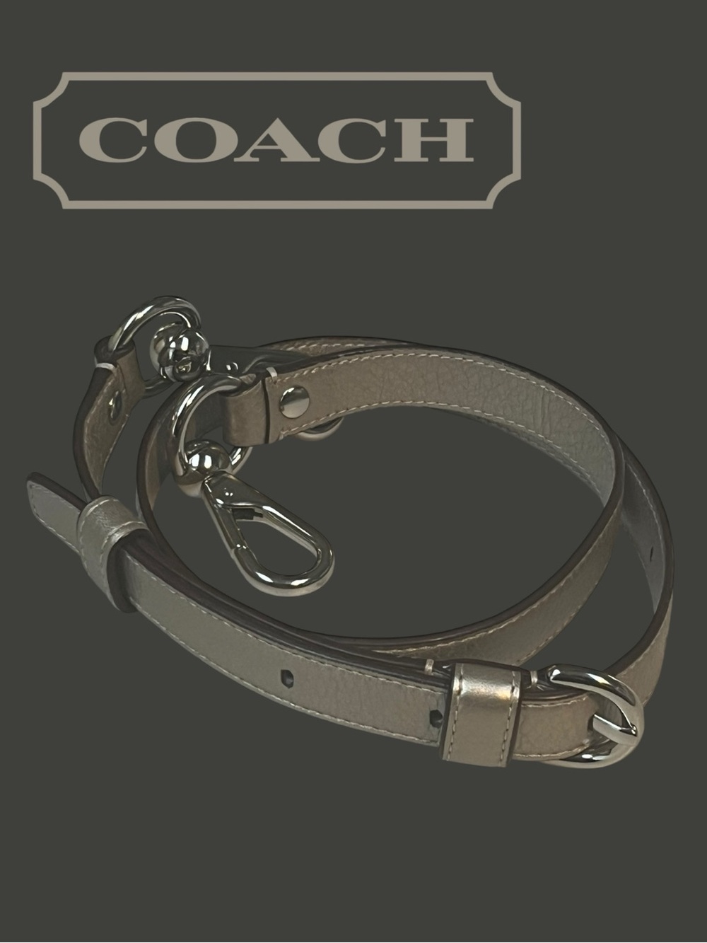 Coach Pebble Leather Metallic Adjustable Crossbody Bag Strap Replacement